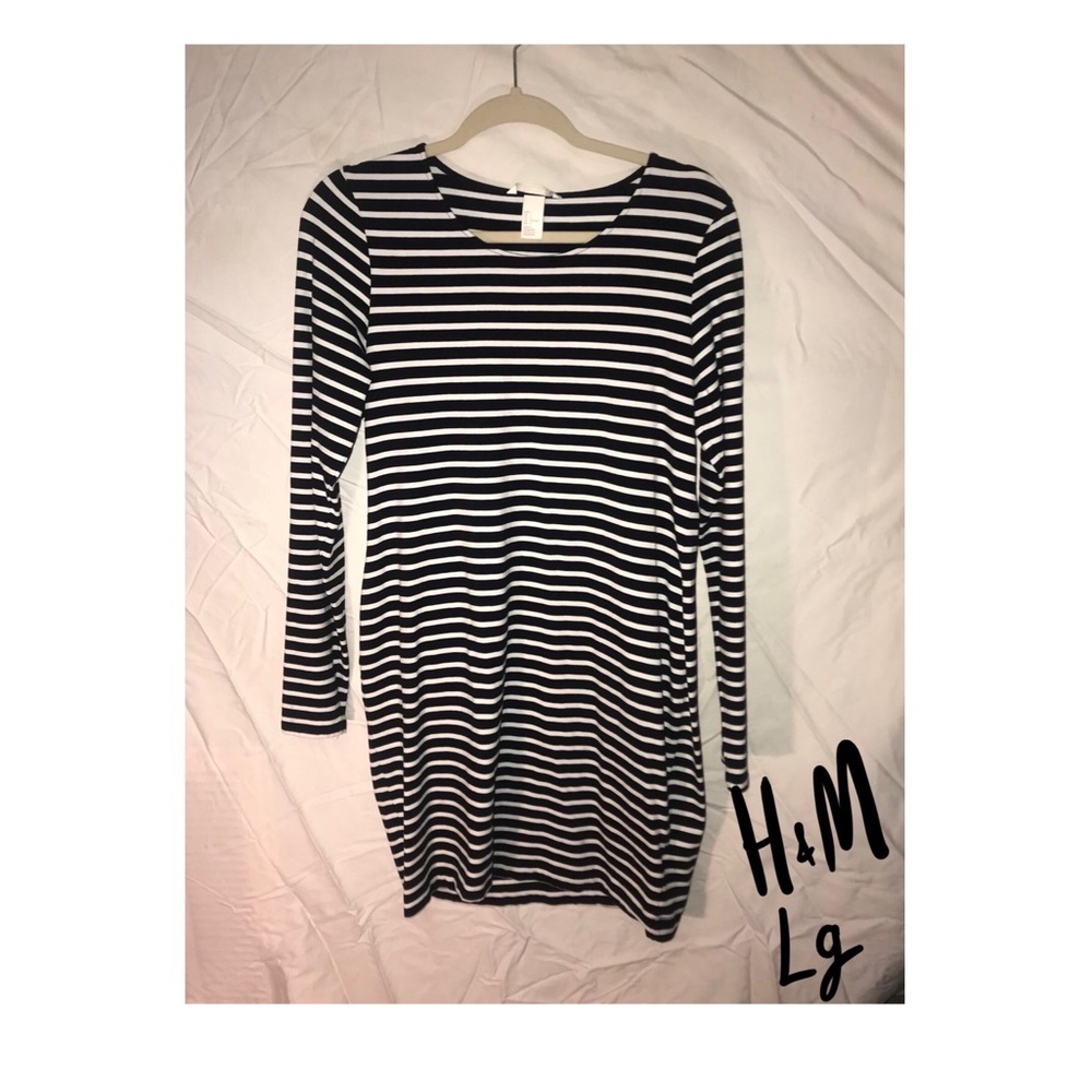 H&M Black and White Stripped Dress